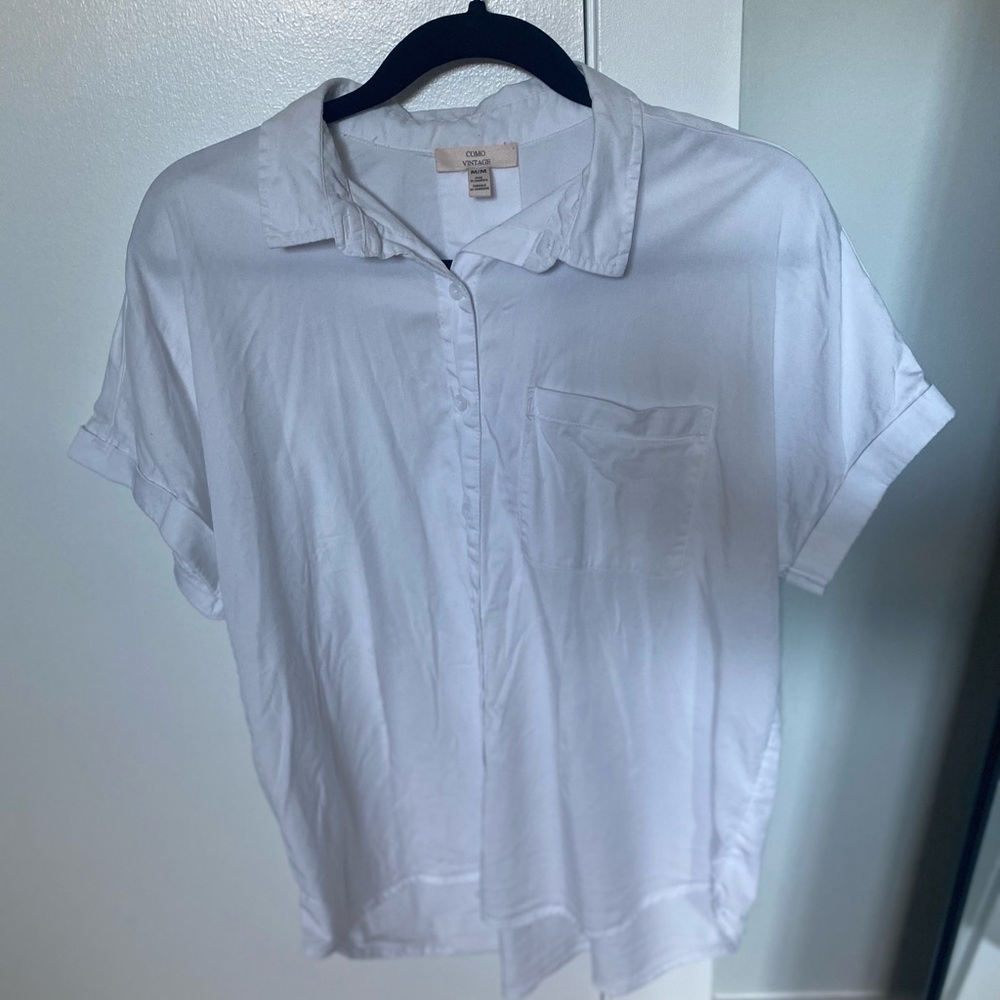 Como Vintage White Button-Up Shirt